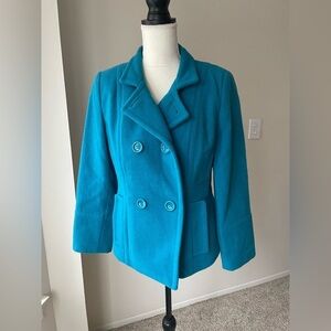 Relativity Blue Wool Vintage Boxy Blazer Double Breasted Size Small